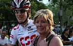 Andy Schleck mit seiner Mutter am Start der Tour de San Luis 2008
